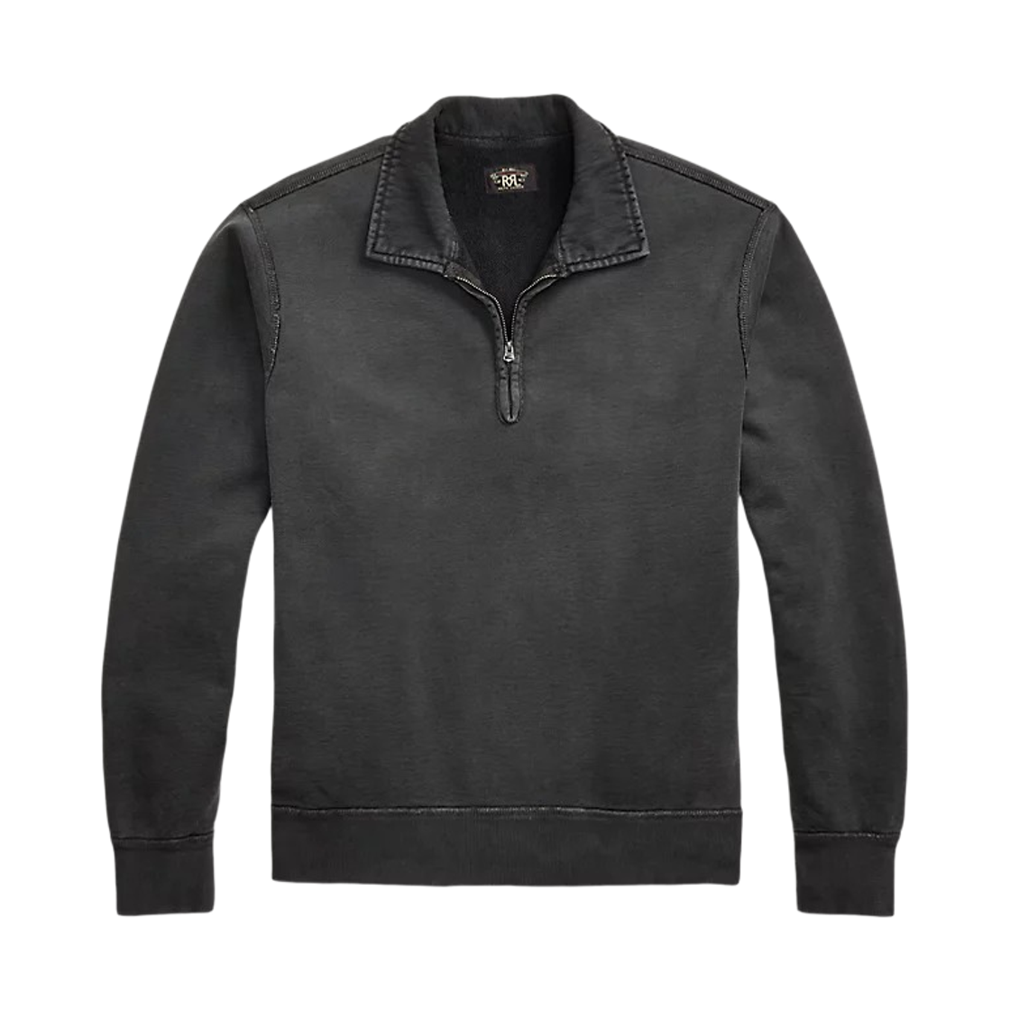 더블알엘 프렌치 테리 쿼터 집 풀오버 페이디드 블랙(Double RL French Terry Quarter Zip Pullover Faded Black)