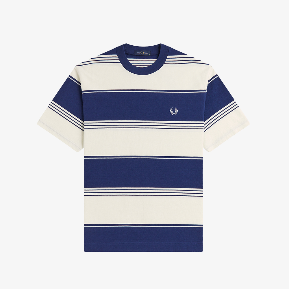 프레드페리 헤비웨이트 스트라이프 티셔츠 에크루(Fred Perry Heavyweight Striped T-Shirt Ecru) - 5