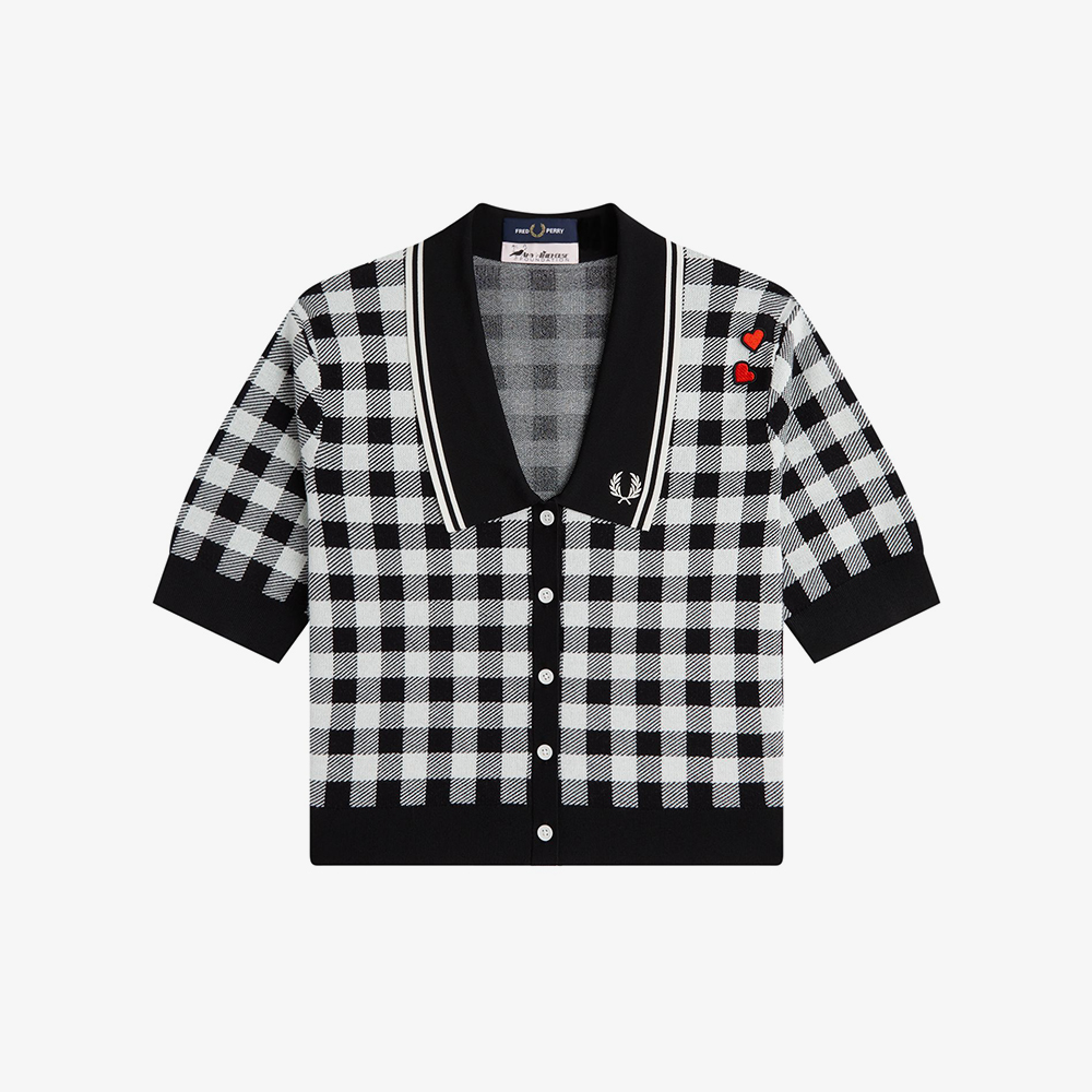 프레드페리 x 에이미와인하우스 깅엄 니트 셔츠 블랙(Fred Perry x Amy Gingham Knitted Shirt Black) - 5