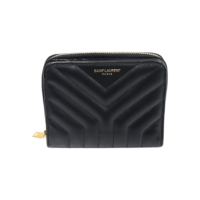 ITA727T3GC9P Saint Laurent 668323 Black Smooth Calfskin Quilted Joan Compact Wallet