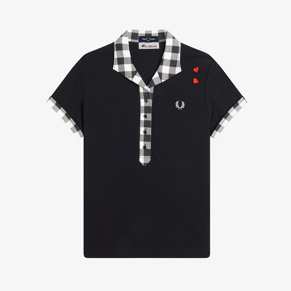 프레드페리 x 에이미와인하우스 프린트 트림 폴로 셔츠 블랙(Fred Perry x Amy Printed Trim Polo Shirt Black) - 5