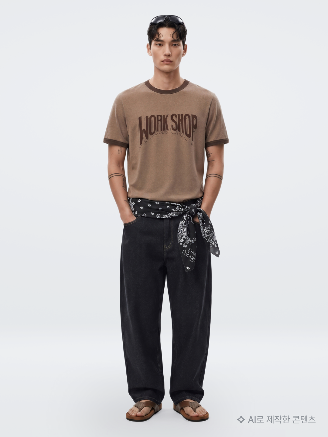Kapital 12G Crochet Knit Tennessee Aloha Polo Black, (W) Diesel B-1DR 25 Leather Belt with Enamelled Buckle Black 착용 스타일 - 5