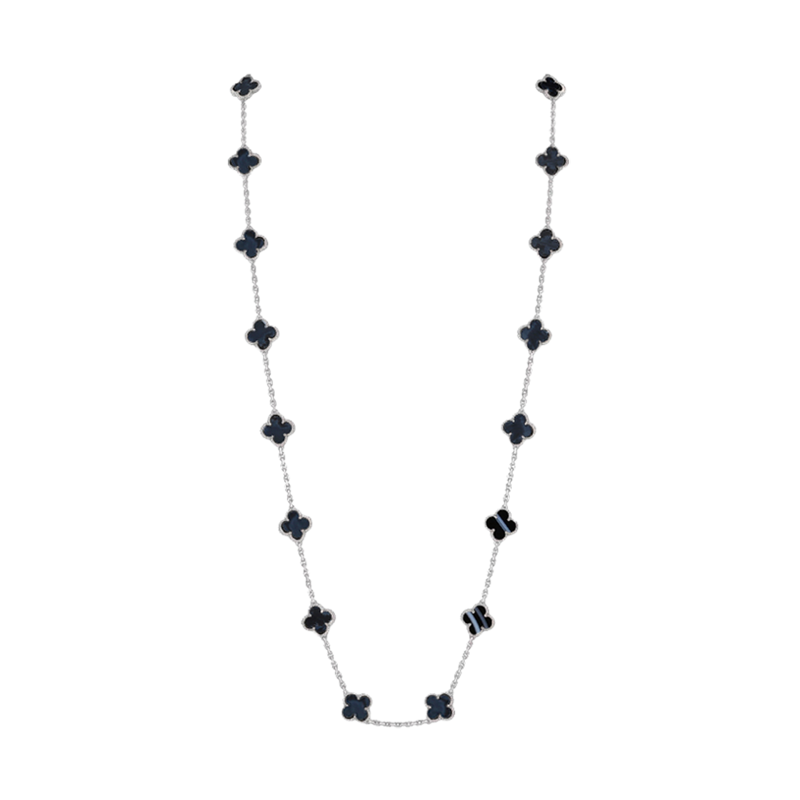 ITGUR6JHVAW2 Van Cleef & Arpels Vintage Alhambra Pietersite 20-Motif Necklace