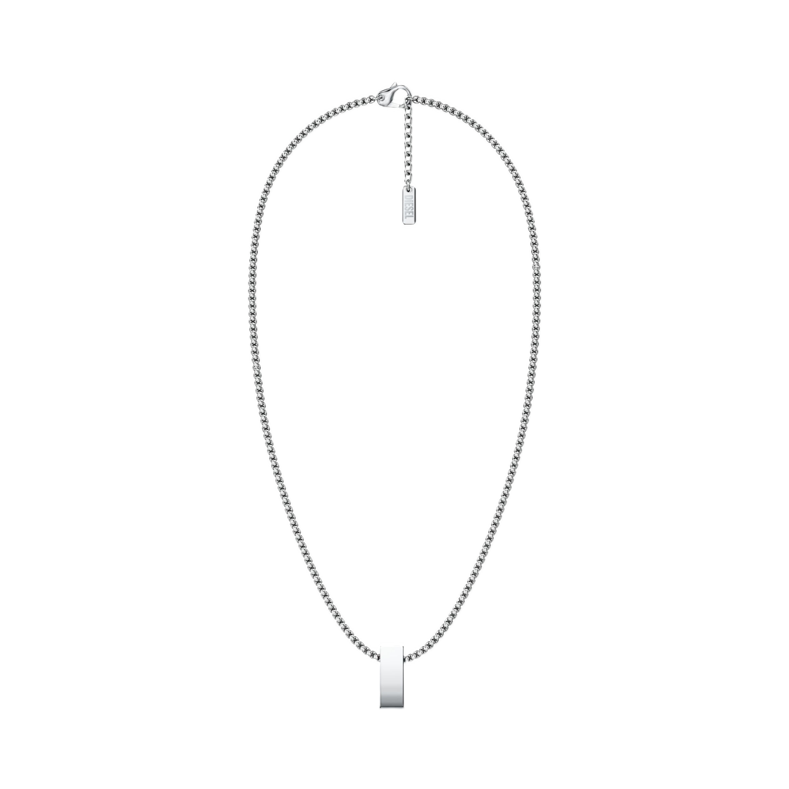 DX168900DJW-01 Diesel Stainless Steel Pendant Necklace Silver Red