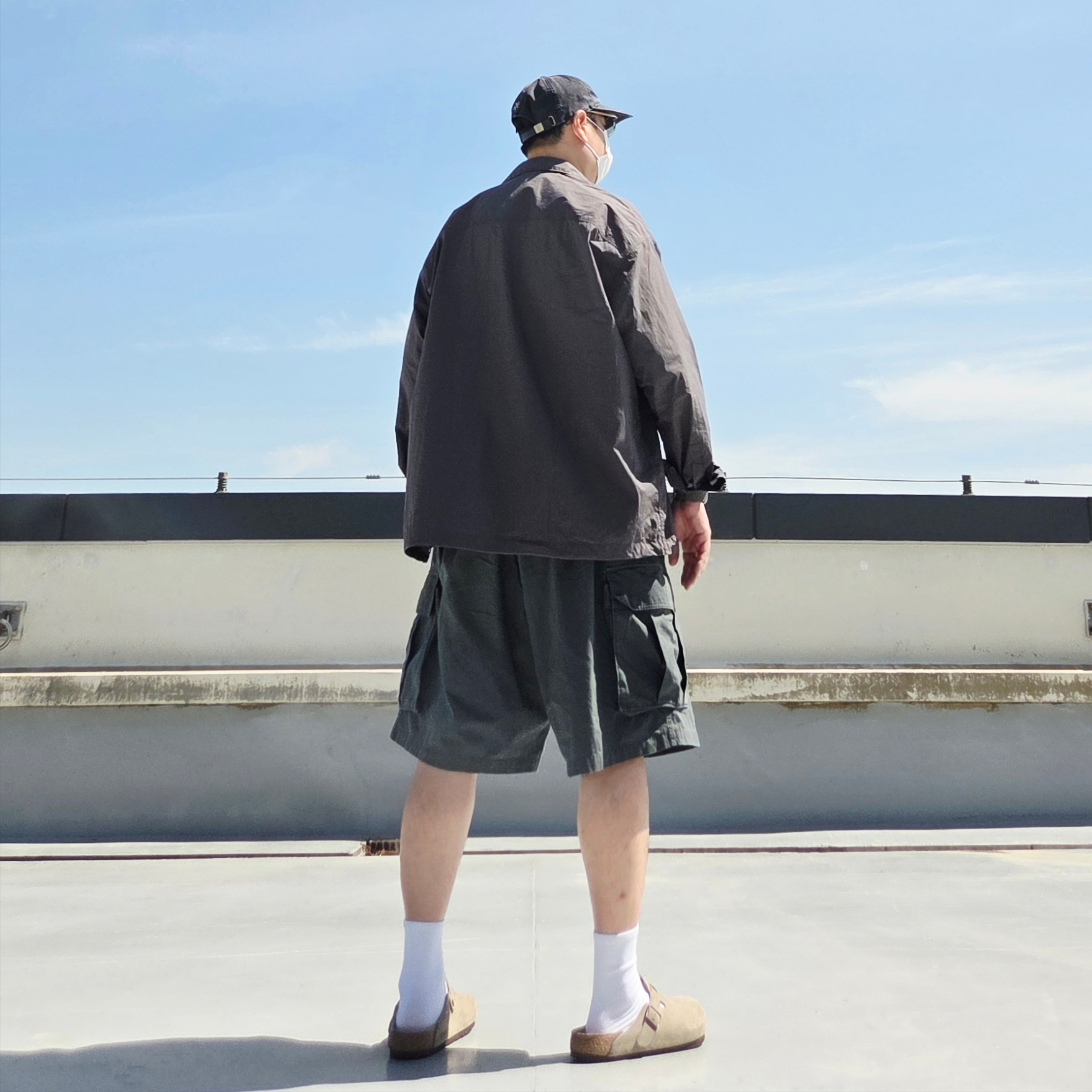 Sunday Ceremony Sy Logo 5 Panel Cotton Cap - Navy, [SS26] moif Baggy Field Shorts Ripe Olive 착용 스타일 - 4