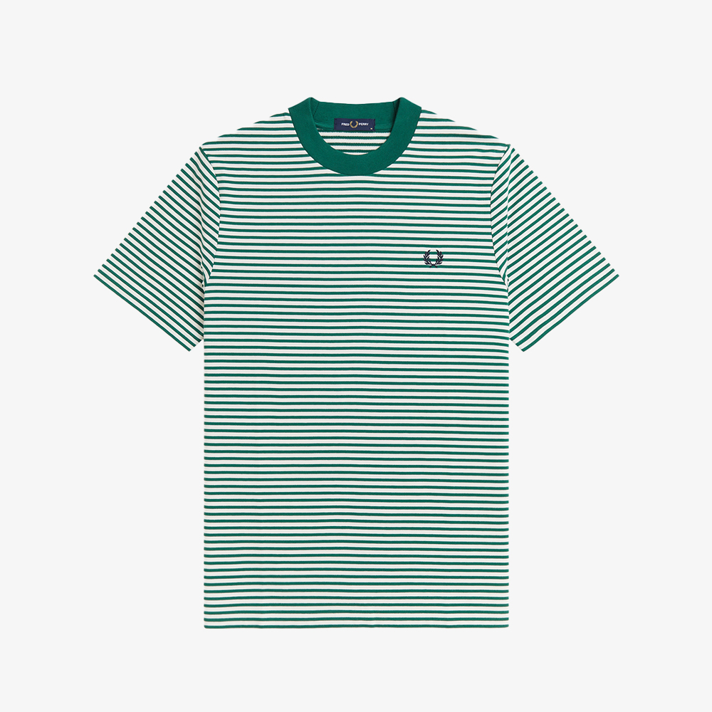 프레드페리 파인 스트라이프 헤비웨이트 티셔츠 스포츠그린(Fred Perry Fine Stripe Heavy Weight T-Shirt Sport Green) - 5