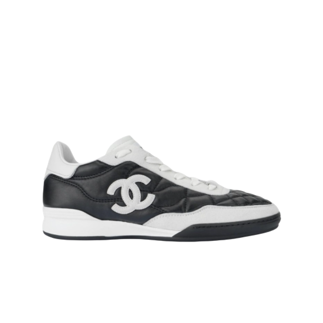 G47274-B24503-UA448 (W) Chanel Calfskin Suede Sneakers Black White