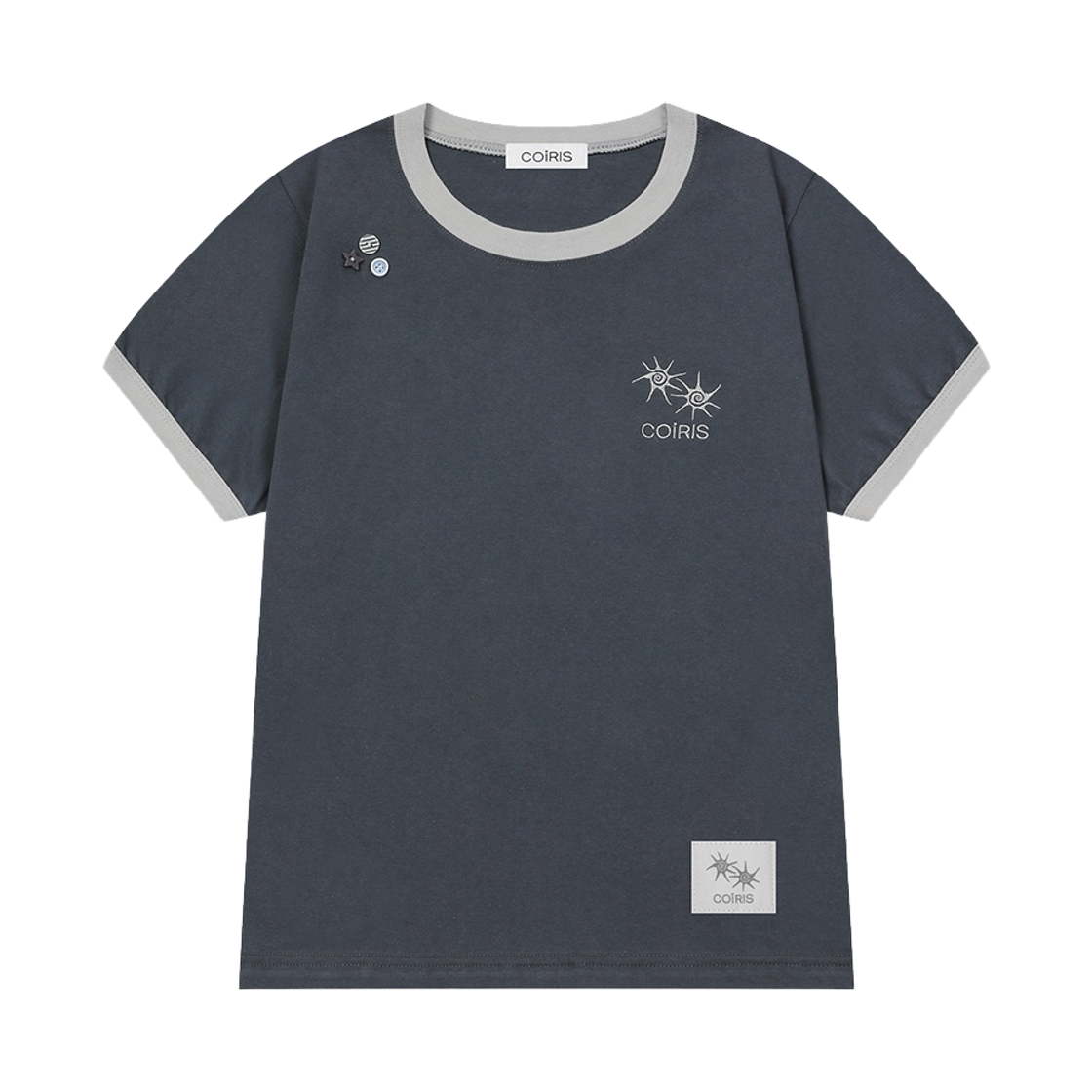 C-P00000HO Coiris Morent Button Ringer Half T Navy