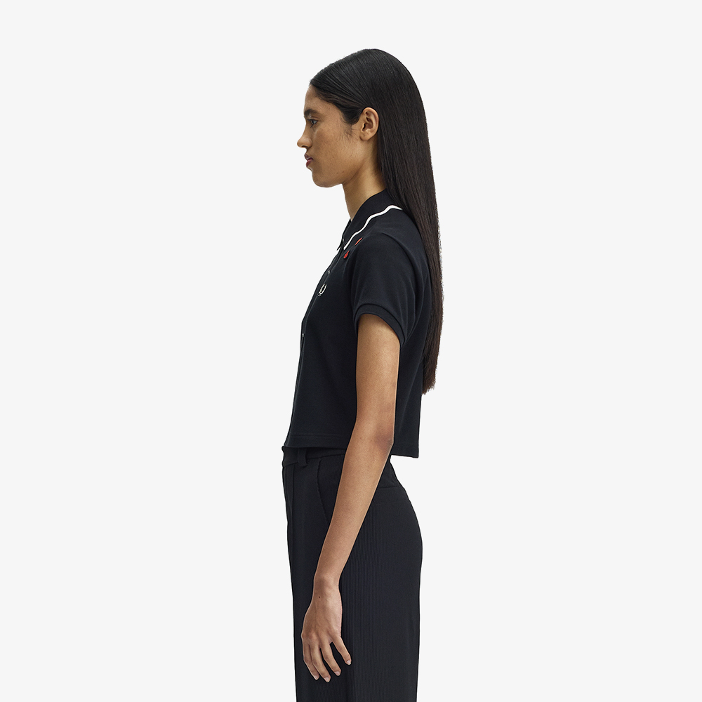 프레드페리 x 에이미와인하우스 스캘롭트 트림 폴로 셔츠 - 블랙(Fred Perry x Amy Scalloped Trim Polo Shirt Black) - 2