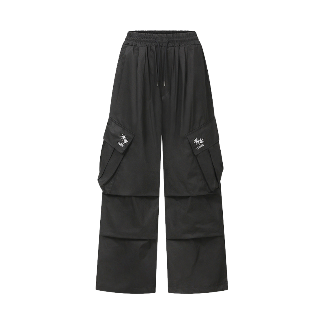 C-P00000GT Coiris Bienno Parachute Wide Cargo Pants Black