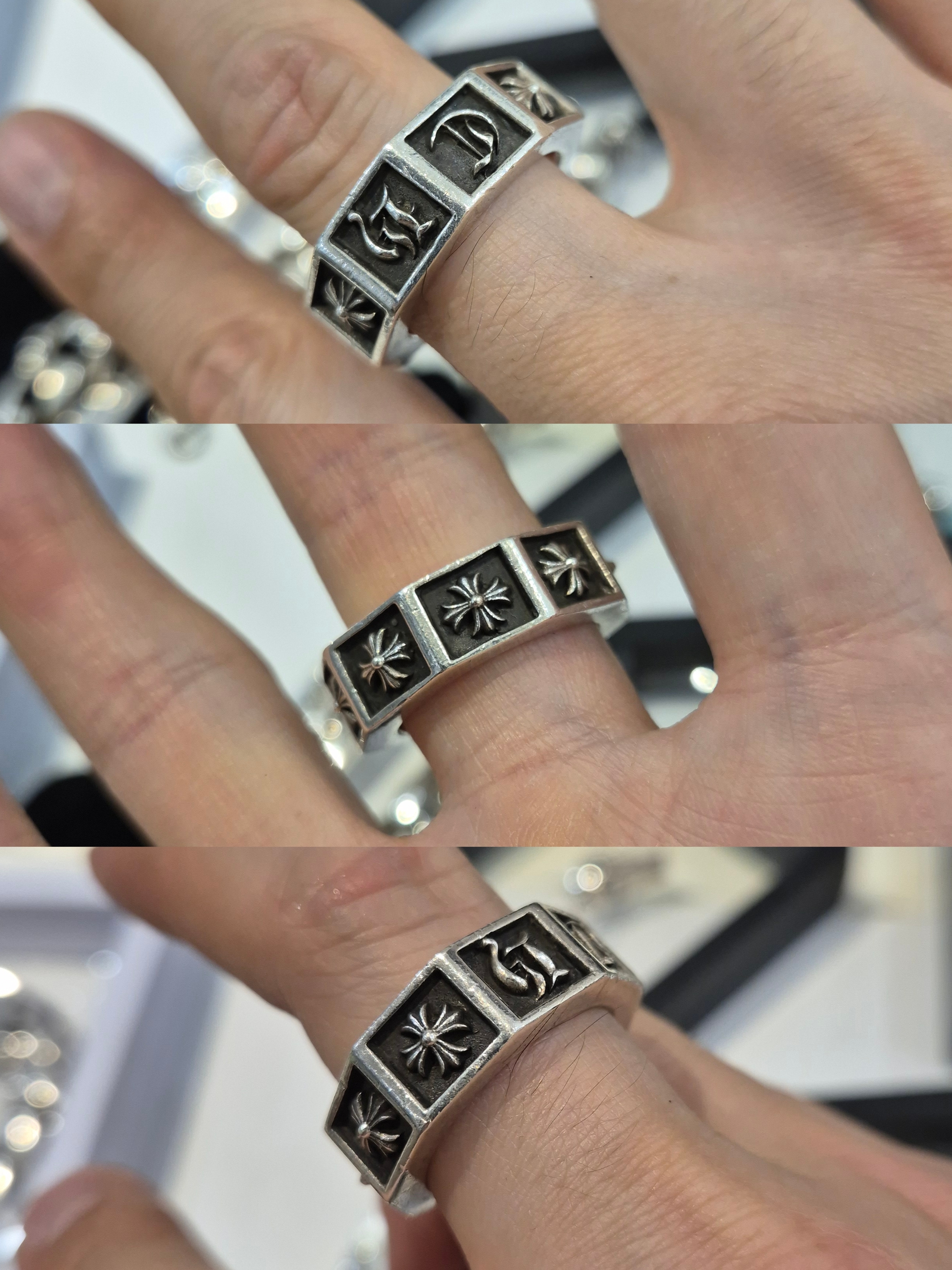 Hansroom Chrome Hearts Floral Cross Ring 착용 스타일 - 3