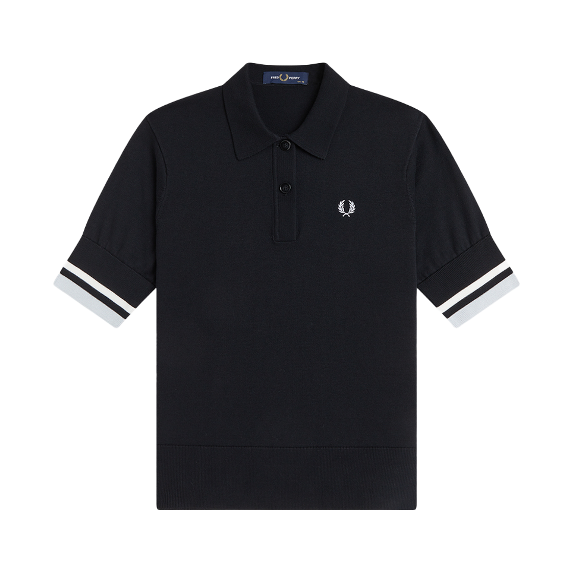 프레드페리 우먼즈 볼드 팁드 니트 셔츠 블랙(Fred Perry Womens Bold Tipped Knitted Shirt Black) - 1