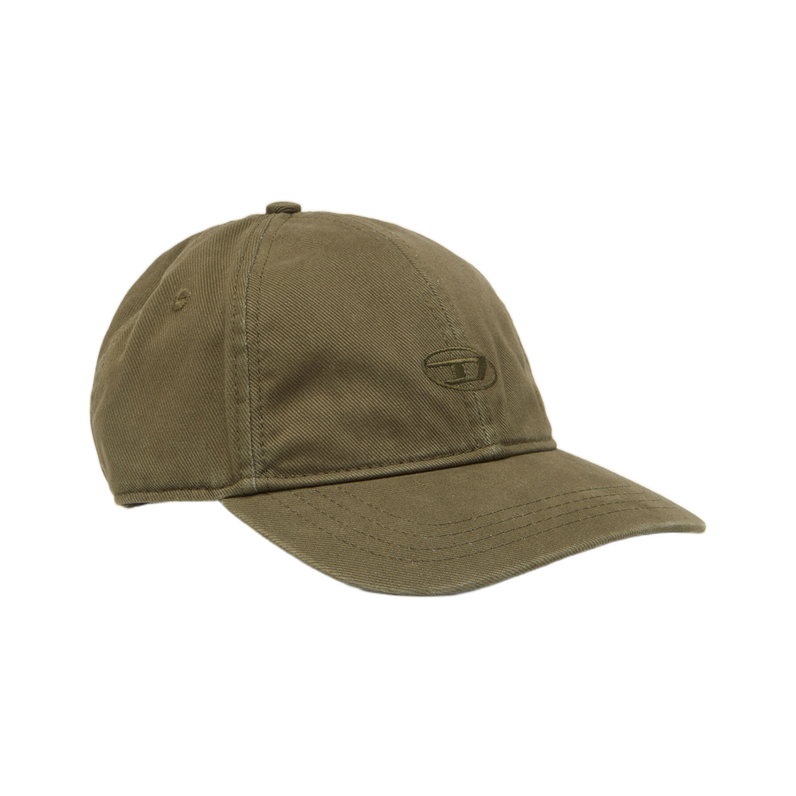 A113610BLAA-5AF Diesel Baseball Cap In Washed Cotton Twill Military Green