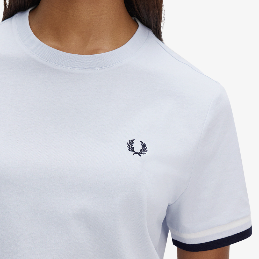 프레드페리 우먼즈 볼드 팁드 티셔츠 더스키 블루(Fred Perry Womens Bold Tipped T-Shirt Dusky Blue) - 4