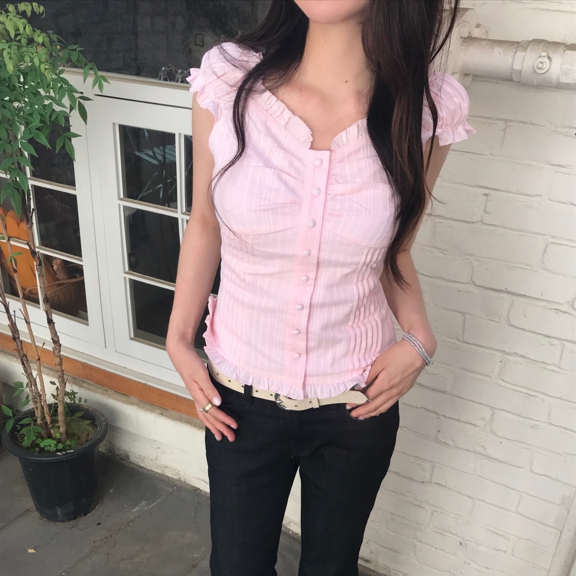 라츠유 엘라 블라우스 라이트 핑크(LOTS YOU Ella Blouse Light Pink) - 4