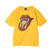 Keymisery Big Mouse Key Crop T-Shirt Mustard