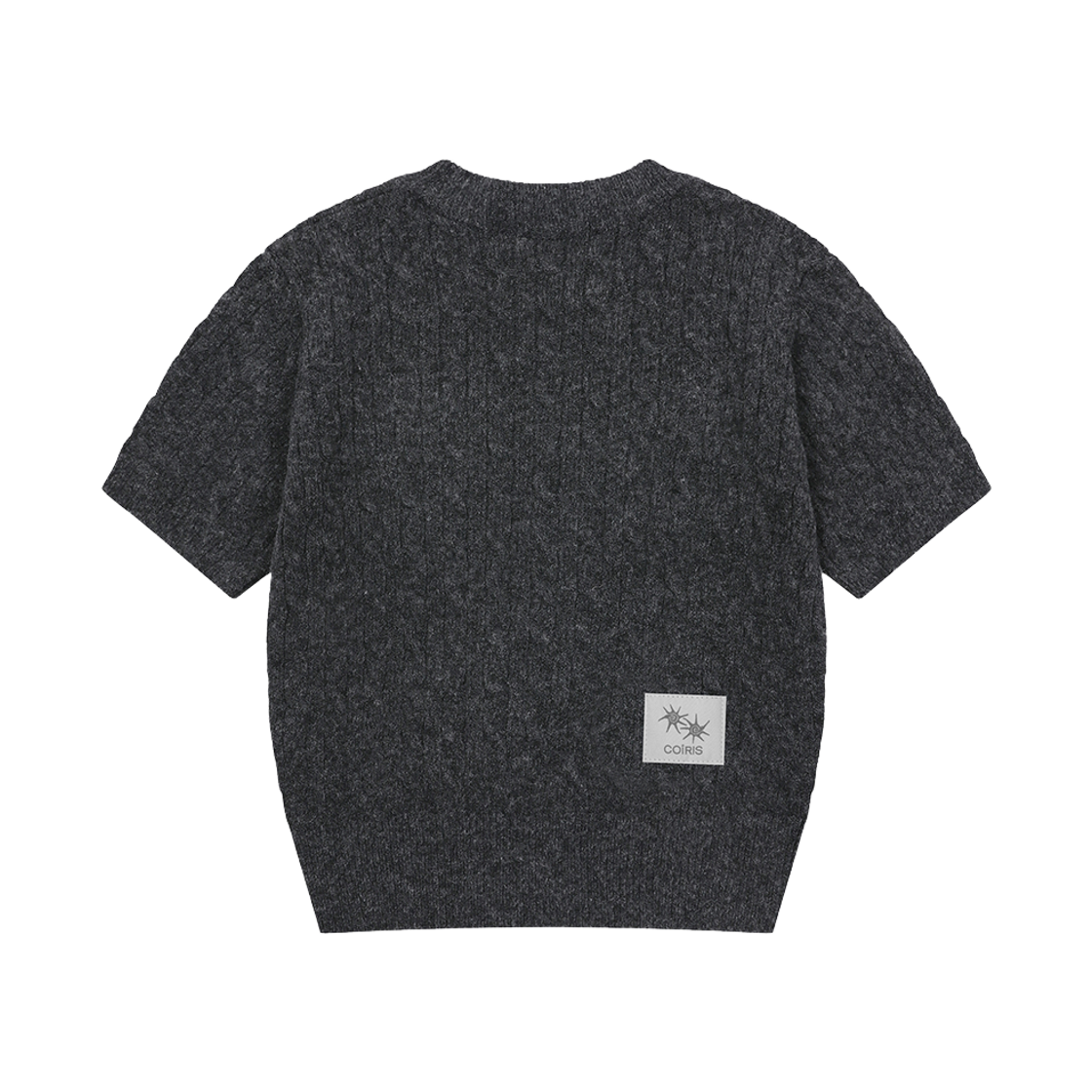 코이리스 세린 스몰 로고 반팔 케이블 니트 차콜(Coiris Serin Small Logo Cable Half Knit Charcoal) - 2