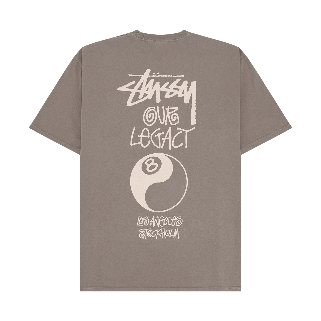 스투시 x 아워레가시 워크샵 8볼 피그먼트 다이드 음양 티셔츠 토프(Stussy x Our Legacy Work Shop 8 Ball Pigment Dyed Yin Yang T-Shirt Taupe) - 1