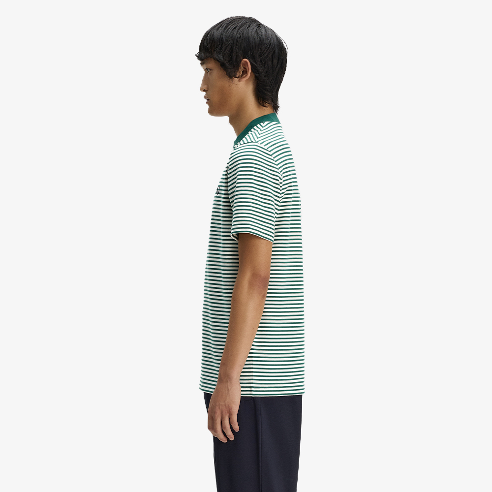 프레드페리 파인 스트라이프 헤비웨이트 티셔츠 스포츠그린(Fred Perry Fine Stripe Heavy Weight T-Shirt Sport Green) - 2