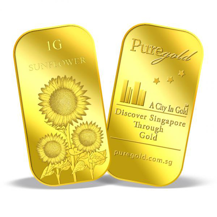 퓨어골드 24K 순금 싱가폴 프리미엄 골드바 1g 해바라기(puregoldsg Sunflower 1G Gold Bar) - 2