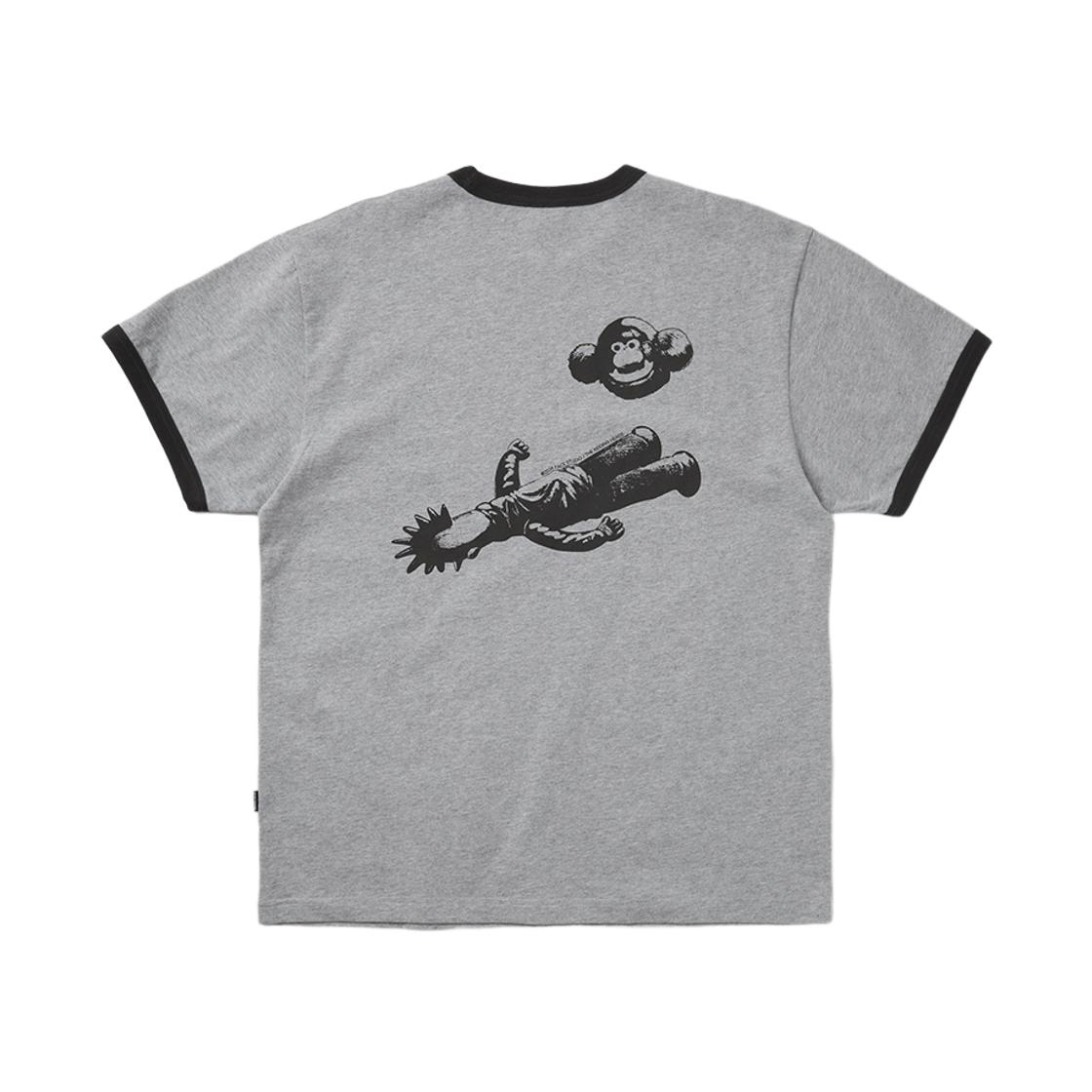 예스아이씨 더 키딩 헤즈 링거 티셔츠 그레이(YESEYESEE The Kidding Heads Ringer Tee Grey) - 2