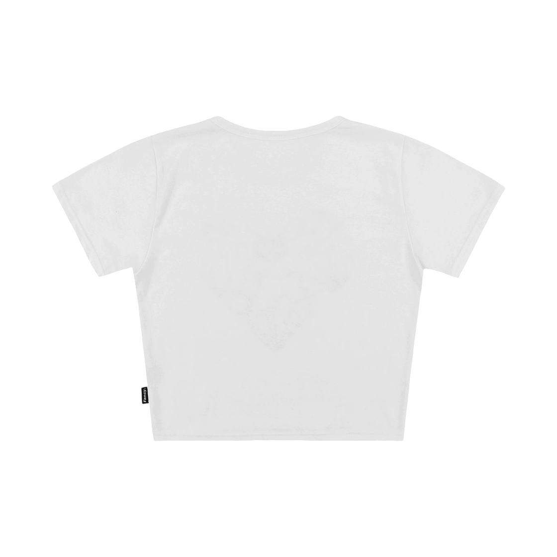 (W) 팬시 클럽 하트 버터플라이 크롭 티셔츠 화이트((W) Fancy Club Heart Butterfly Cropped T-Shirt White) - 2
