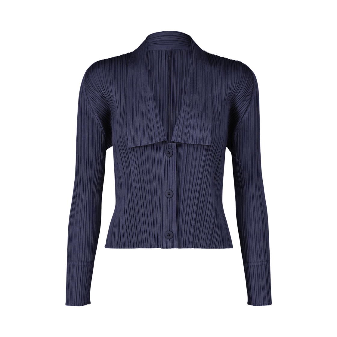 PP61-JO153-75 (W) Pleats Please Issey Miyake Monthly Colors May Cardigan Navy