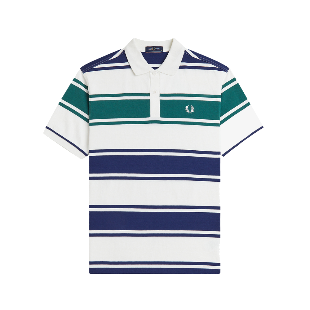 프레드페리 릴렉스드 스트라이프 폴로 셔츠 스노우 화이트(Fred Perry Relaxed Striped Polo Shirt Snow White) - 1