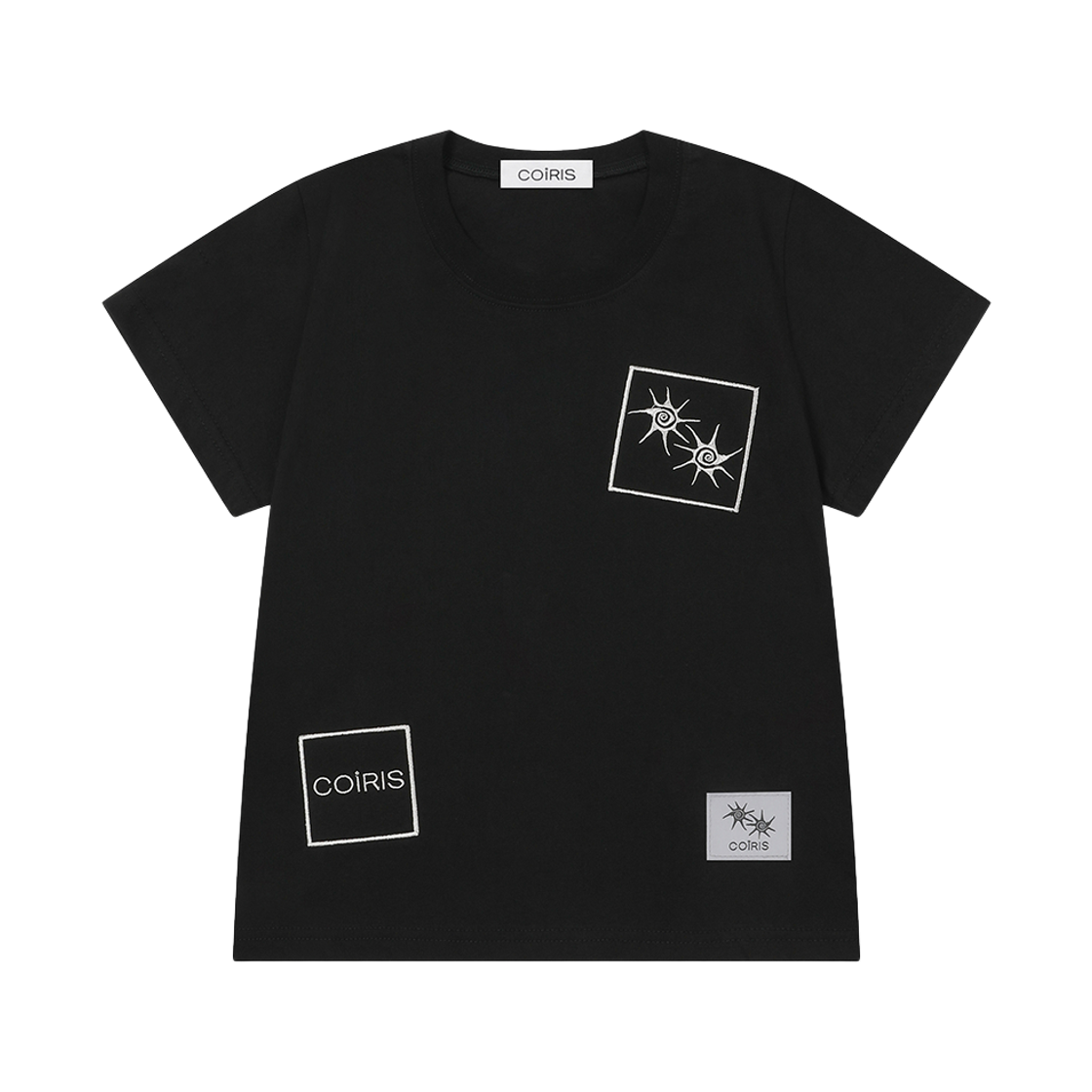C-P00000HS Coiris Bami Patchwork Half T Black
