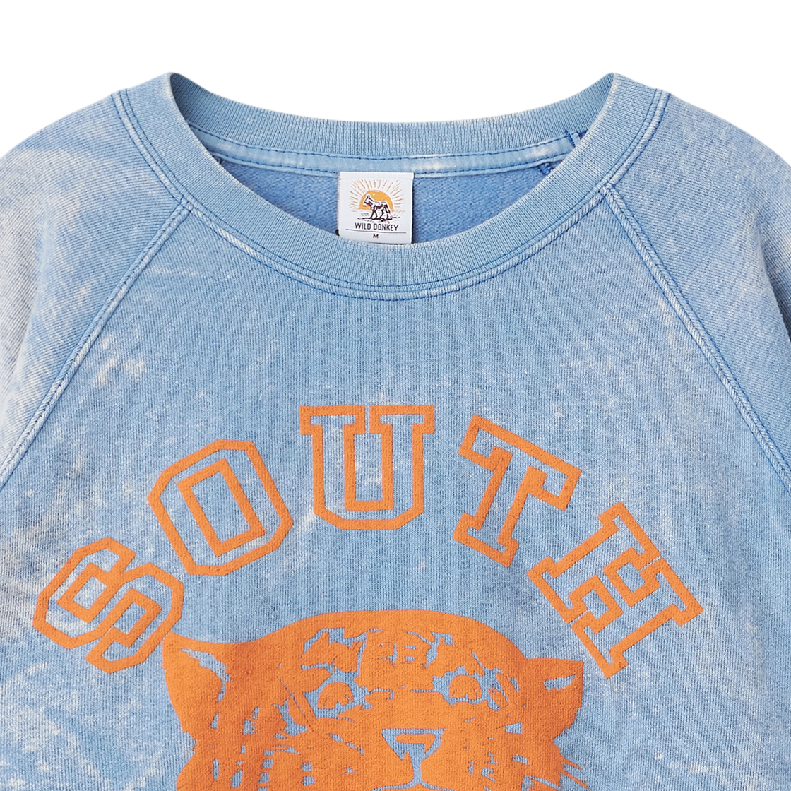 와일드 동키 타이거 래글런 슬리브 크루넥 블리치드 로얄 - 26FW(Wild Donkey Tiger Raglan Sleeves Crewneck Bleached Royal - 26FW) - 3