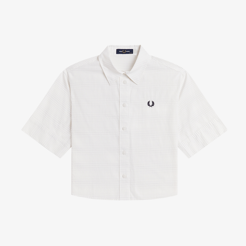 프레드페리 우먼즈 오픈 위브 체커보드 셔츠 스노우 화이트(Fred Perry Womens Open Weave Chequerboard Shirt Snow White) - 5