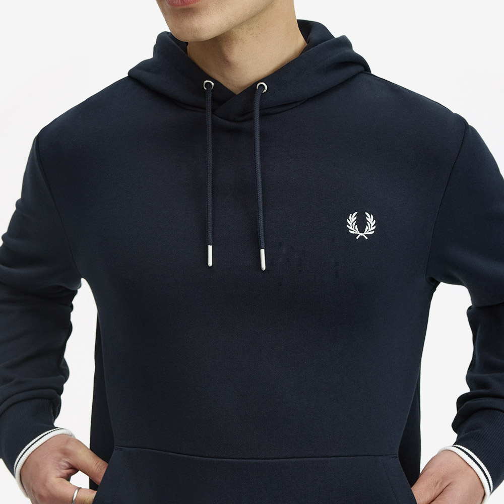 프레드페리 팁 후드 스웻셔츠 네이비(Fred Perry Tipped Hooded Sweatshirt Navy) - 4