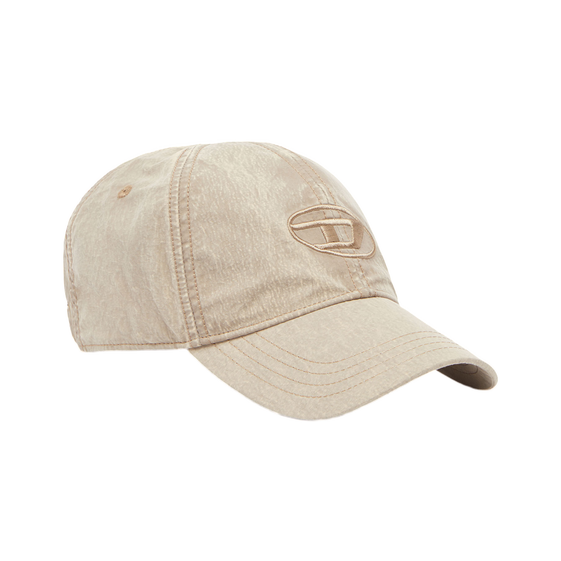 A215230PLBH-77F Diesel Baseball Cap with Embroidered Oval D Beige