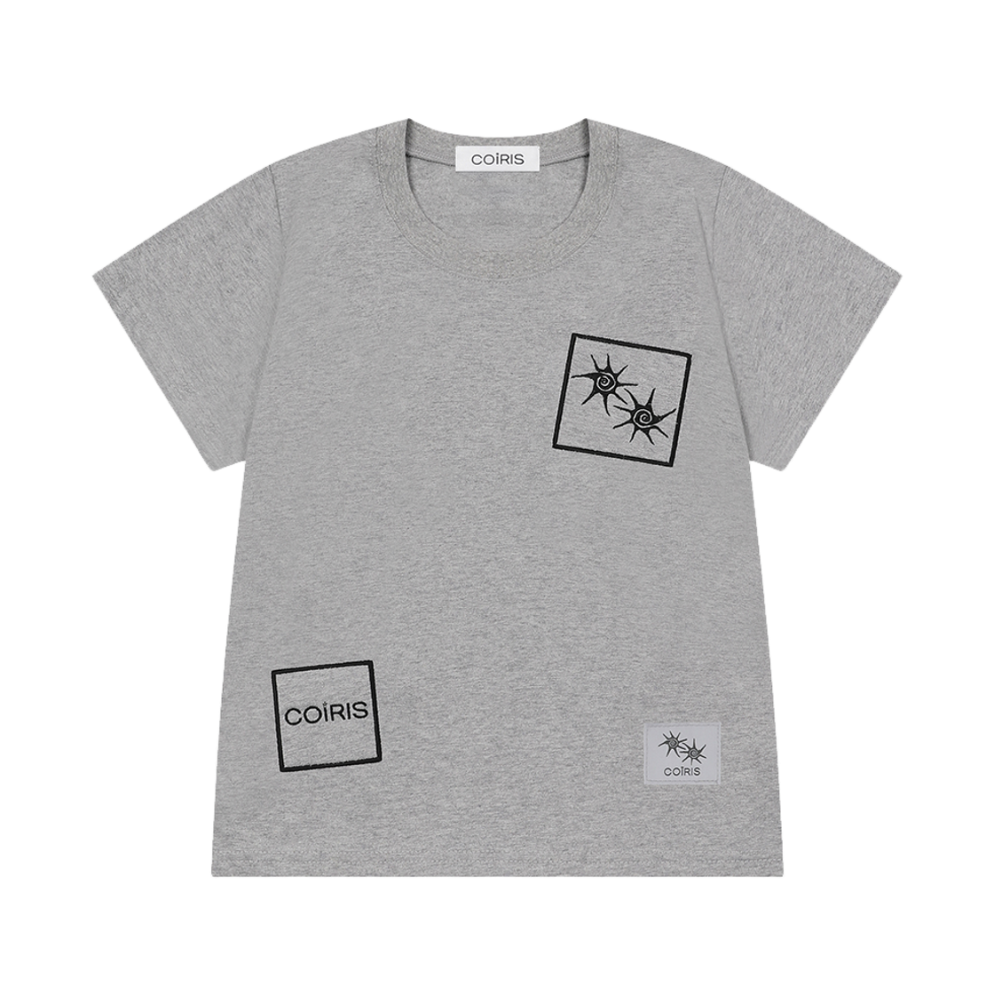 C-P00000HS Coiris Bami Patchwork Half T Gray
