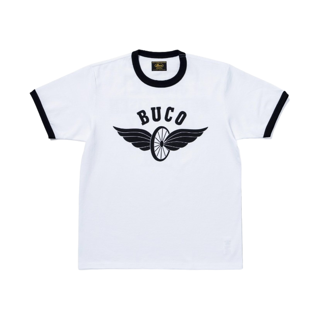 BC25004-310 The Real McCoy's Buco Flying Wheel T-Shirt White Black