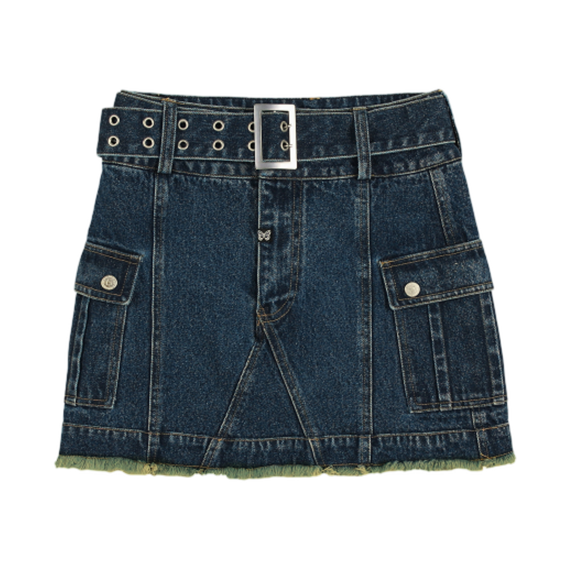(W) 팬시 클럽 로우라이즈 카고 미니 스커트 딥 블루((W) Fancy Club Lowrise Cargo Mini Skirt Deep Blue)