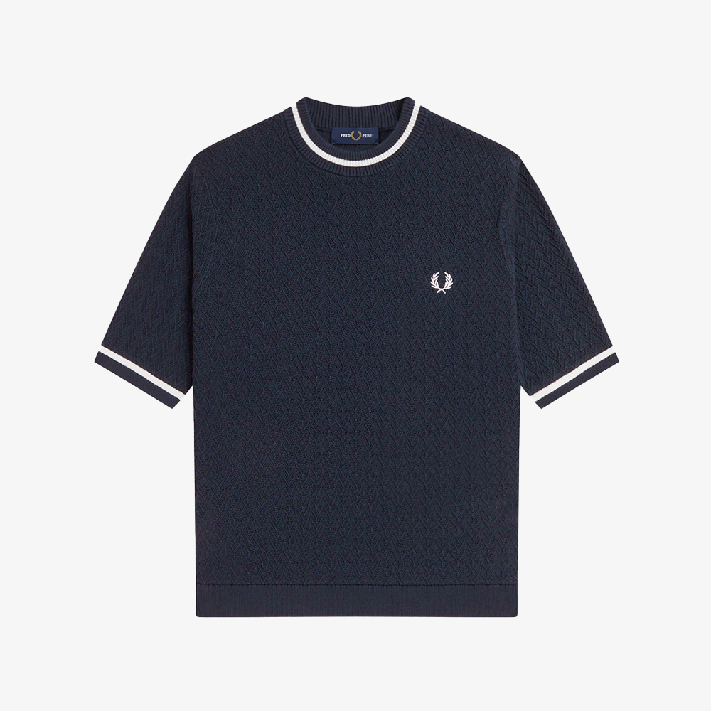 프레드페리 우먼즈 텍스쳐드 니트 탑 네이비(Fred Perry Womens Textured Knitted Top Navy) - 5