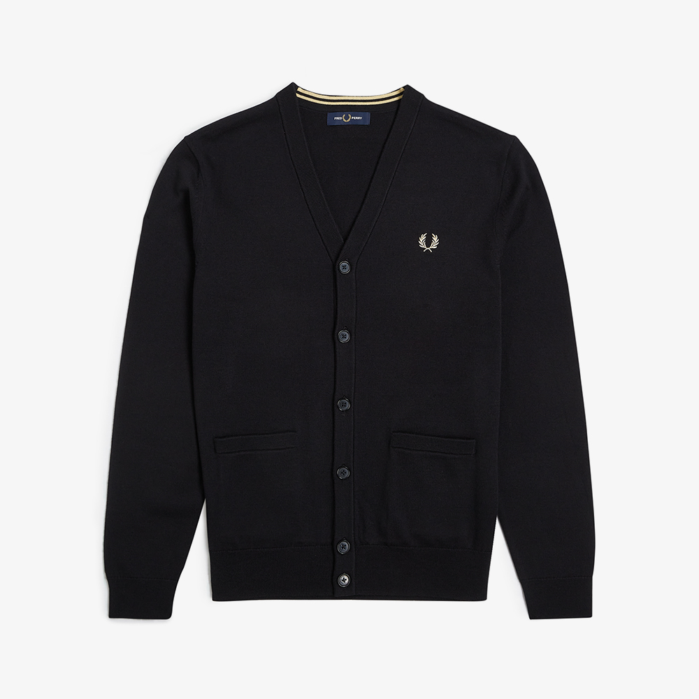프레드페리 클래식 메리노울 가디건 블랙(Fred Perry Classic Cardigan Black) - 5