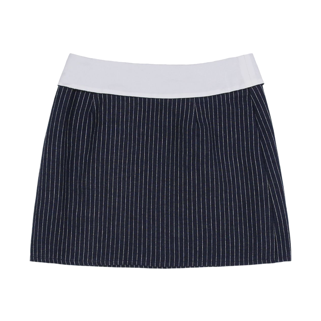 (W) 팬시 클럽 스트라이프 레이어드 미니 스커트 네이비((W) Fancy Club Stripe Layered Mini Skirt Navy) - 2