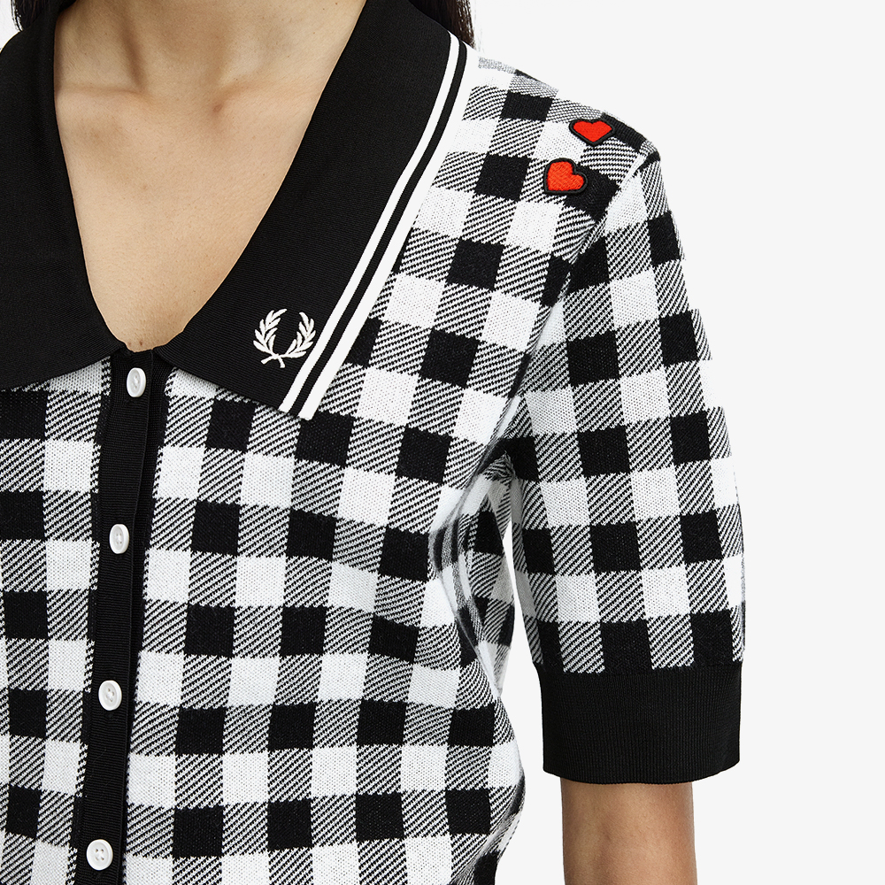 프레드페리 x 에이미와인하우스 깅엄 니트 셔츠 블랙(Fred Perry x Amy Gingham Knitted Shirt Black) - 4