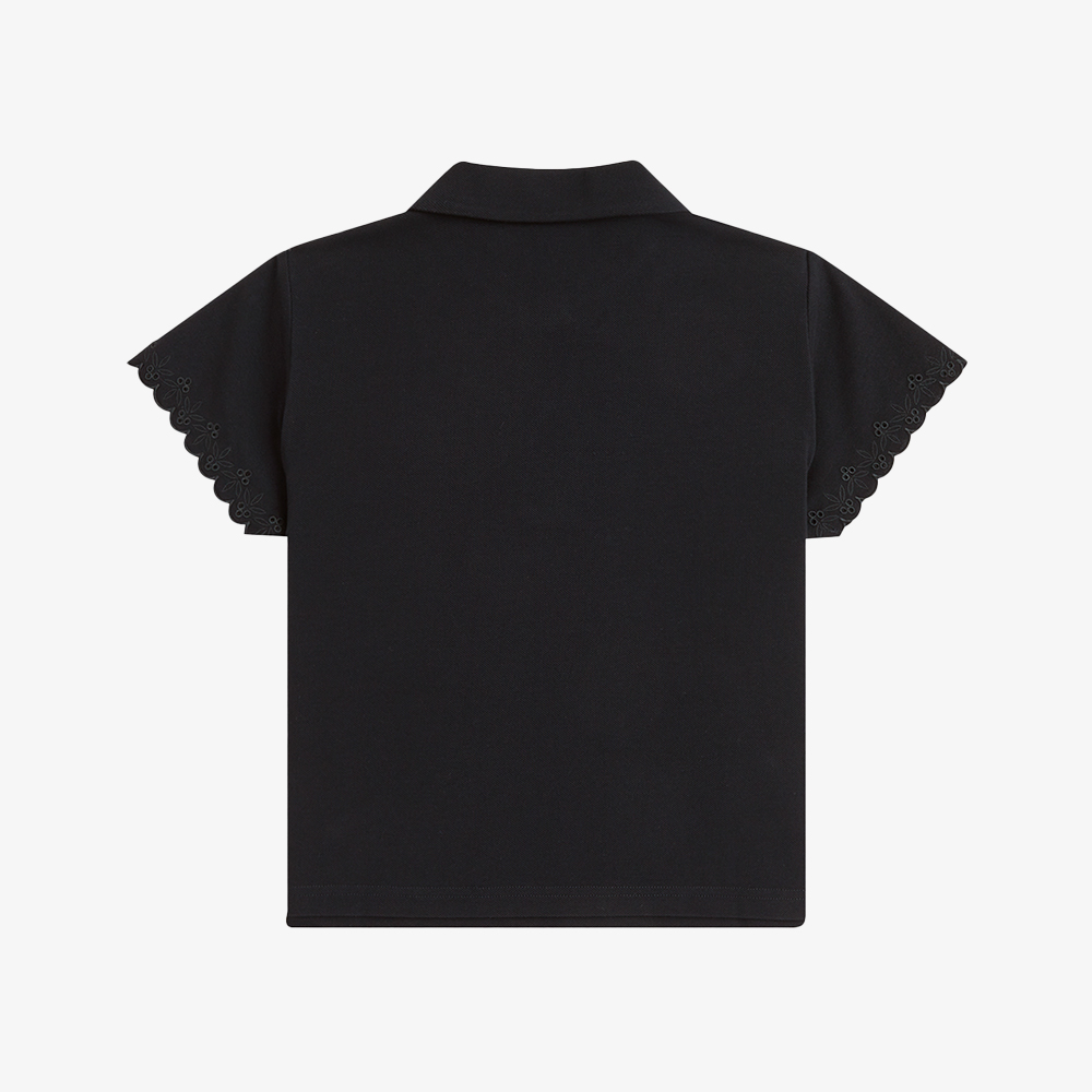 프레드페리 x 에이미와인하우스 엠브로이더드 디테일 폴로 셔츠 블랙 화이트(Fred Perry x Amy Embroidered Detail Polo Shirt Black) - 6