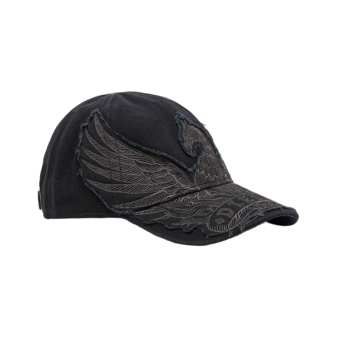 A241770PFAA-9XX Diesel Baseball Cap with Phoenix Embroidery Black