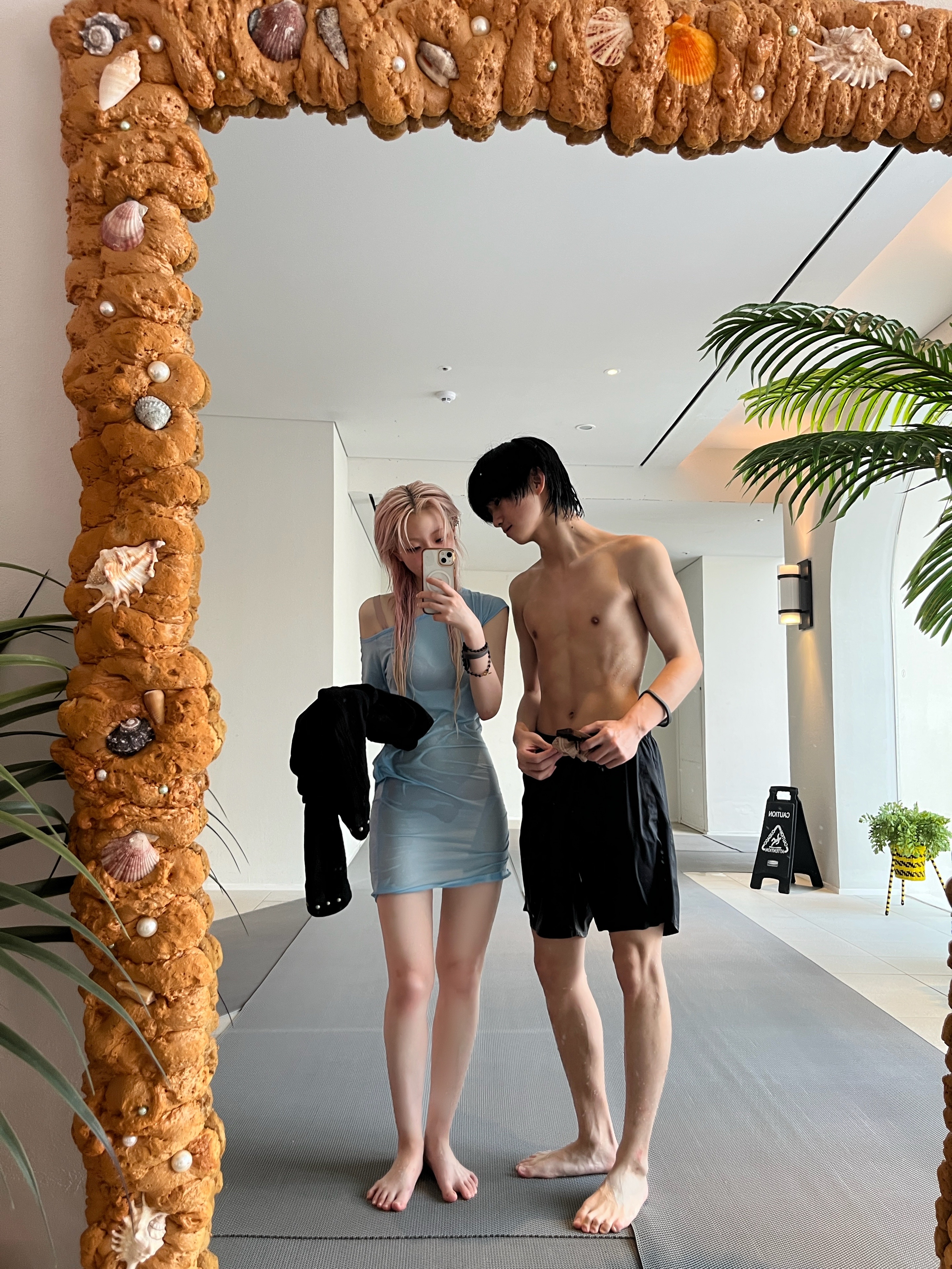 (W) Frankies Bikinis x Jennie Jen Mini Dress Powder Blue 착용 스타일 - 2