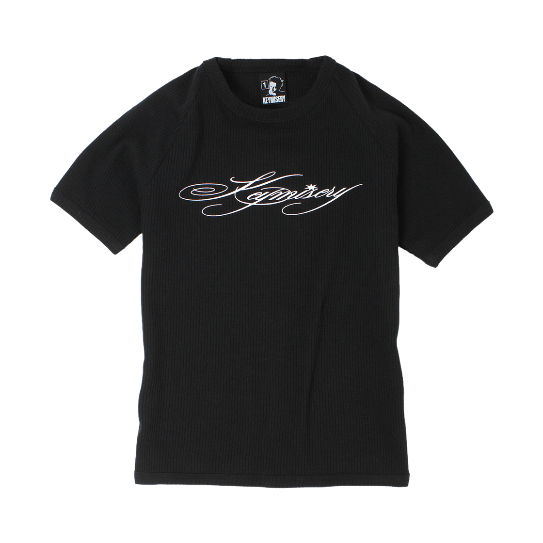 키미저리 블라스트 로고 와플 티셔츠 블랙(Keymisery Blast Logo Waffle T-Shirt Black)