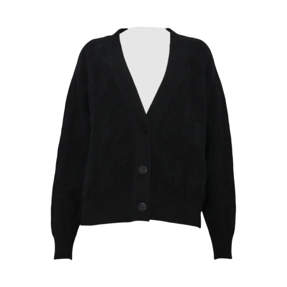 ITOWQT3A76JH Hermes H4H2707D30236 Season 25 Noire Virgin Wool H Motif Long Sleeve Women Knit Cardigan