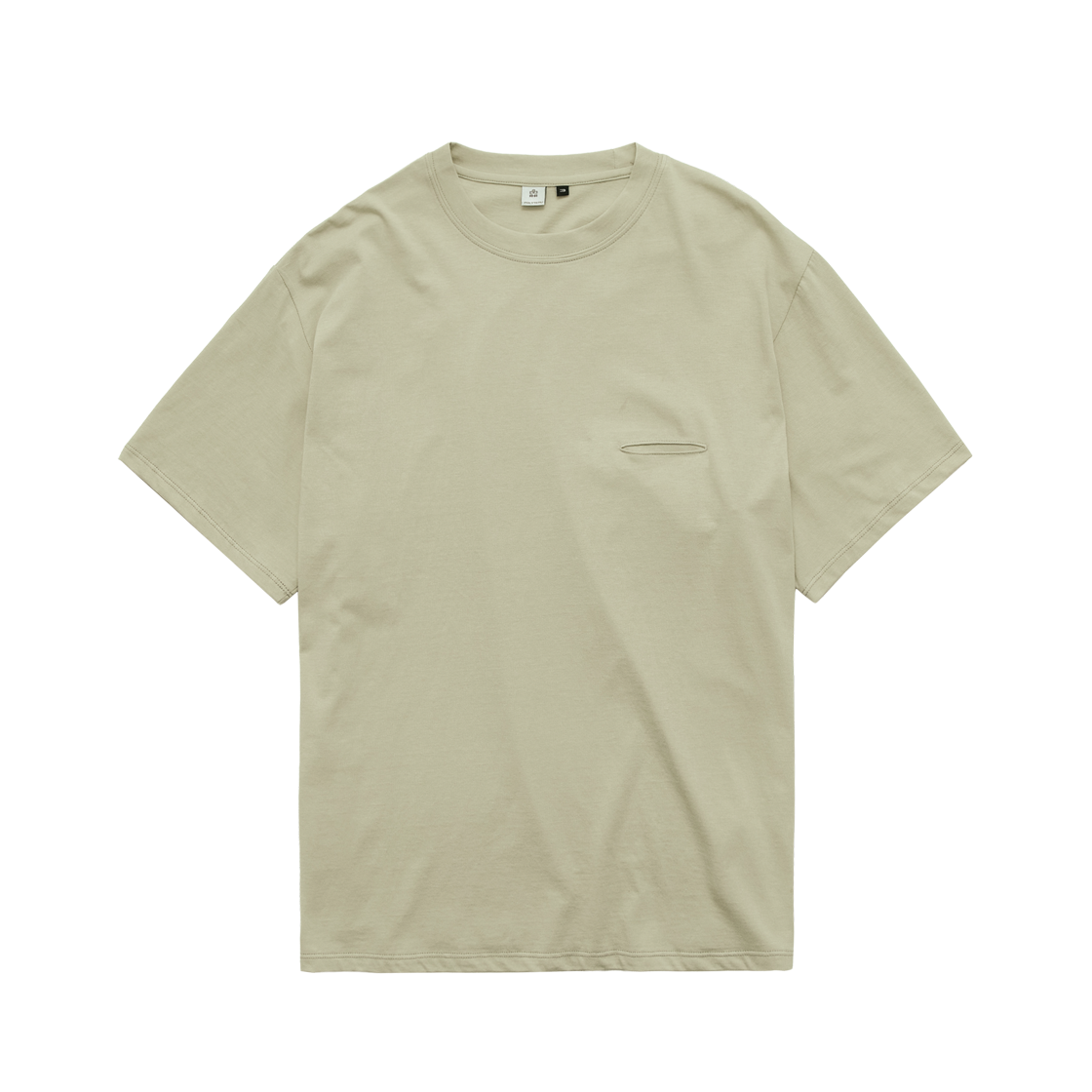 폴리테루 슬래쉬 컷 티셔츠 세이지 레몬(Polyteru Slash Cut T-Shirt Sage Lemon)