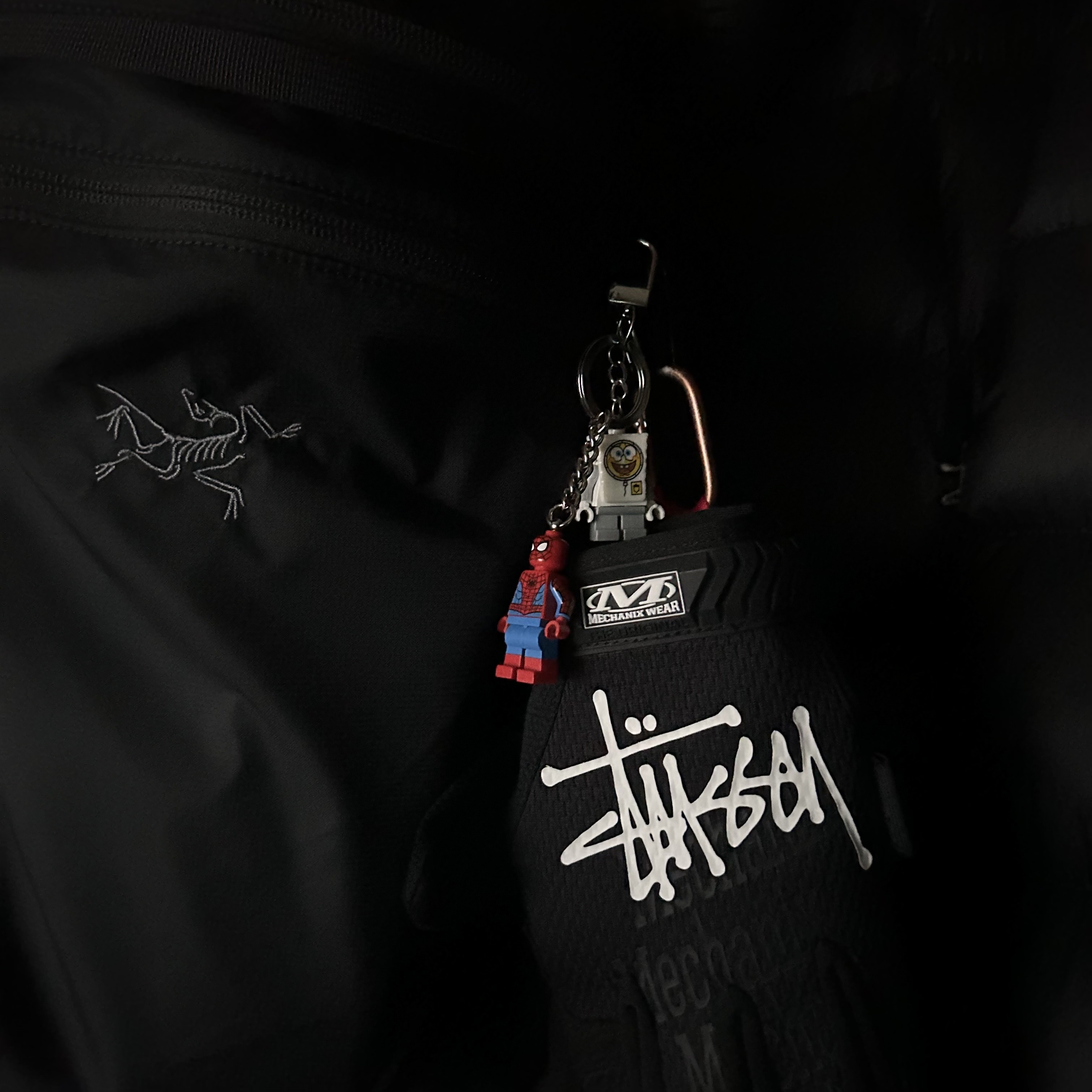 Nike x Stussy Air Max 2013 Fossil, Stussy Pigment Dyed LS Thermal Faded Black 착용 스타일 - 2
