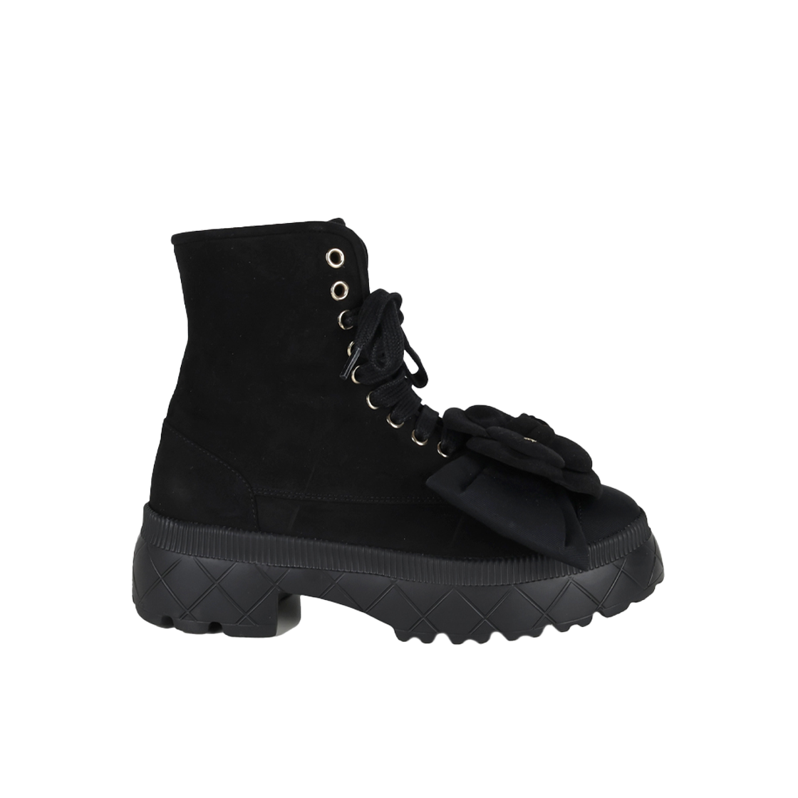 샤넬 23K 까멜리아 리본 스웨이드 플랫폼 부츠 37 G45305(Chanel 23K Camellia Ribbon Suede Platform Boots G45305) - 1