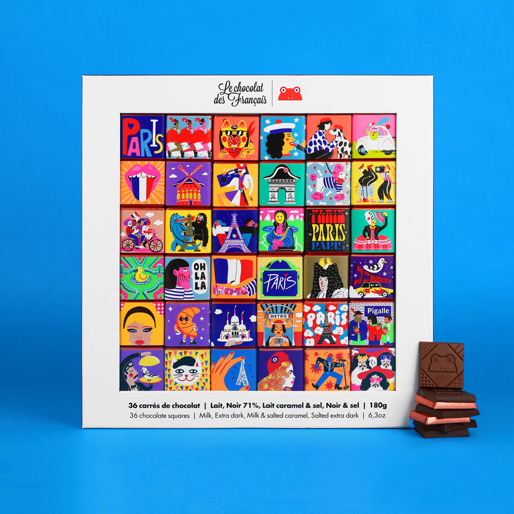 르쇼콜라데프랑세즈 파리 36종 스퀘어 초콜릿(LE CHOCOLAT DES FRANCAIS Box of 36 Chocolate Squares - 4 Flavor) - 2