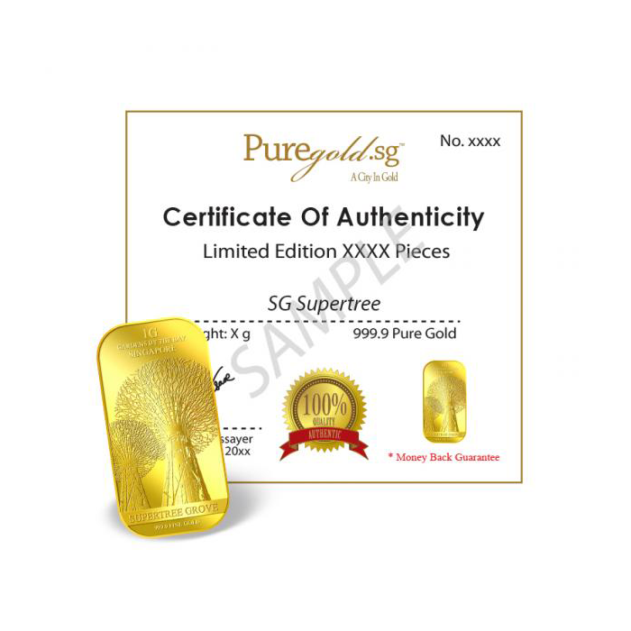 퓨어골드 24K 순금 싱가폴 프리미엄 골드바 1g 슈퍼트리(puregoldsg Supertree 1g Gold Bar) - 4